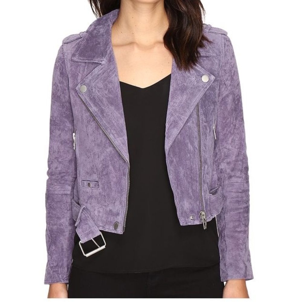 Blank NYC Purple Suede Biker Jacket